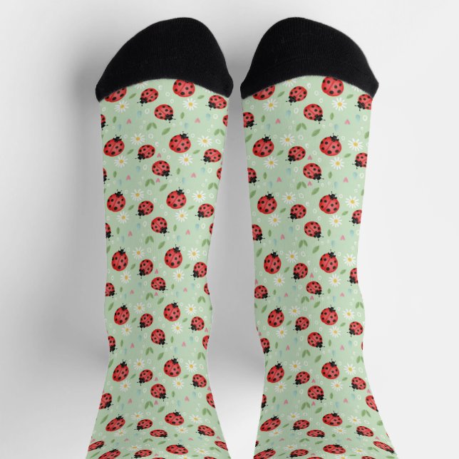 Marienkäfer-Blumenmuster Socken (Oben)