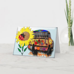 Marienkäfer-Bus-Feiertag Feiertagskarte