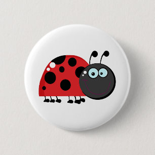 Marienkäfer-Cartoon-Charakter Button