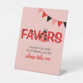 Marienkäfer Favoritenschild im Aquarellstil in Ros Sockelschild