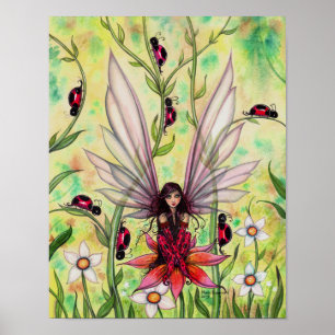 Marienkäfer-Fee Fantasy-Kunstillustration von Poster