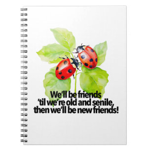 Marienkäfer Freundschaftszitat lustig Jubiläum BFF Notizblock