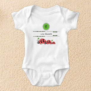 Marienkäfer fügen Namen schwarz und grün hinzu Baby Strampler