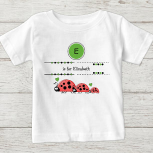 Marienkäfer fügen Namen schwarz und grün hinzu Baby T-shirt