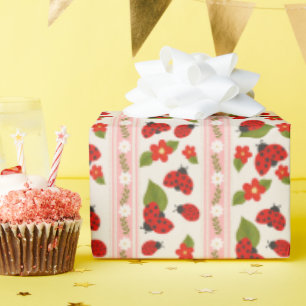 Marienkäfer-Gänseblümchen gestreifte kreative Gesc Geschenkpapier
