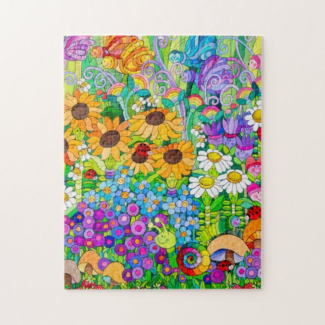 Marienkäfer-Garten-Puzzlespiel Puzzle (Vertikal)