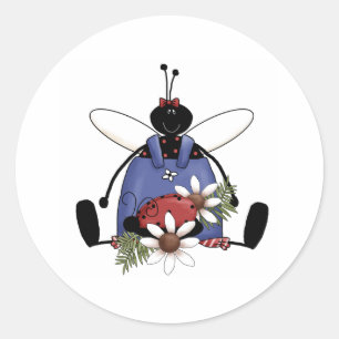 Marienkäfer-Garten Runder Aufkleber