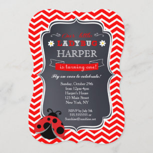 Marienkäfer-Geburtstags-Einladungen Einladung