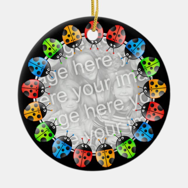 Marienkäfer-Grenze Keramik Ornament (Vorne)