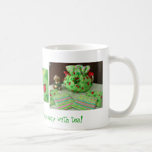Marienkäfer Klee-Bleibe herein mit der Tee-Tasse Tasse