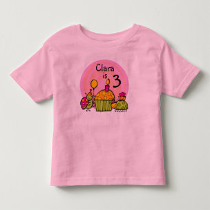 Marienkäfer-Kuchen-kundengerechter Geburtstags-T  Kleinkind T-shirt
