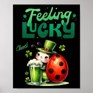 Marienkäfer Lucky Beer St Patricks Day Männer Frau Poster