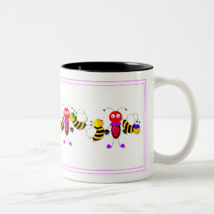 Marienkäfer-Marienkäfer-und Bienen-niedlicher Zweifarbige Tasse