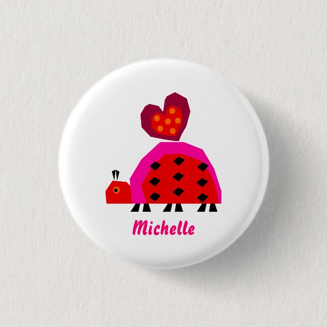 Marienkäfer mit dem Herzen kundengerecht Button (Vorderseite)