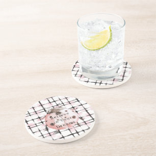 Marienkäfer mit rosa schwarzen Streifen Getränkeuntersetzer