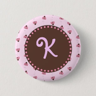 Marienkäfer-Monogramm-Knopf-Flair Button
