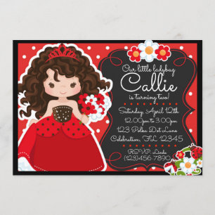 Marienkäfer Prinzessin Mädchen Geburtstag Einladung