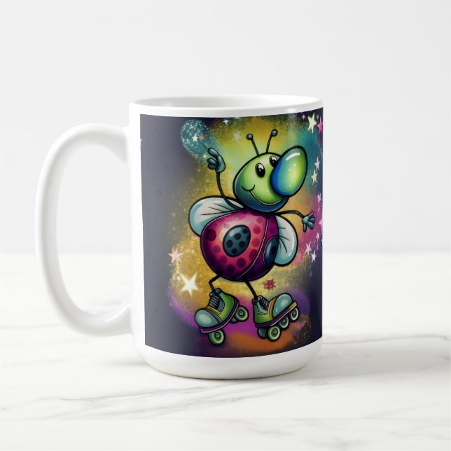 Marienkäfer-Roller-Disco-Tasse Kaffeetasse (Links)