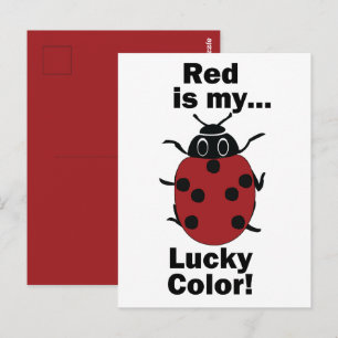 Marienkäfer Rot Ist Meine Glücksfarbe Lustiges Ins Postkarte