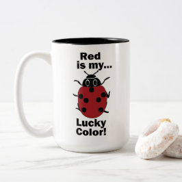 Marienkäfer Rot Ist Meine Glücksfarbe Lustiges Ins Zweifarbige Tasse