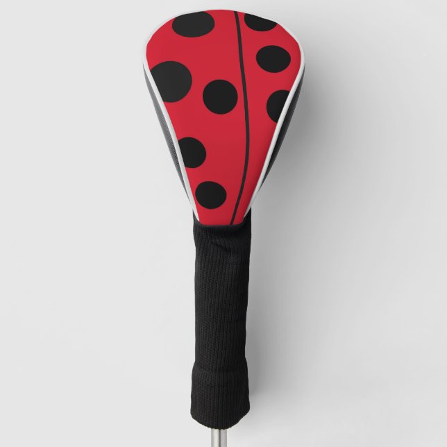 Marienkäfer Rot-Schwarz-Design Golf Headcover (Vorderseite)