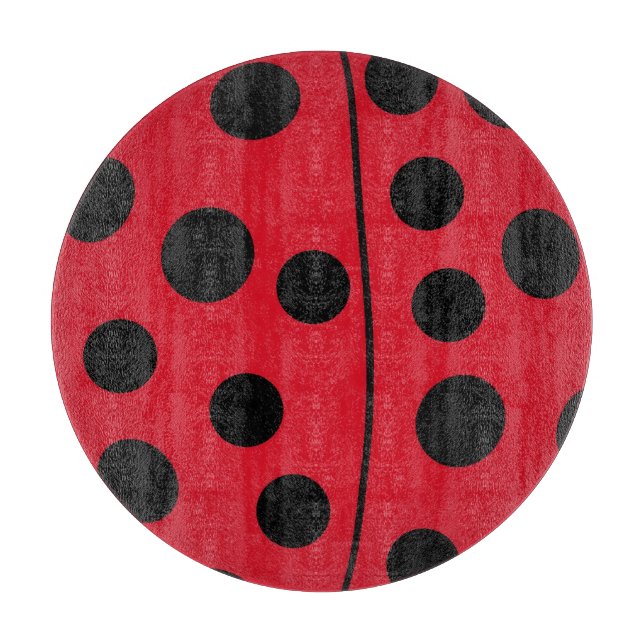 Marienkäfer Rot-Schwarz-Design Schneidebrett (Vorderseite)