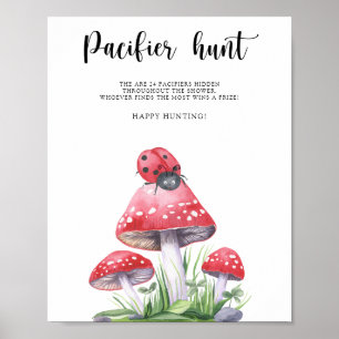 Marienkäfer - Schnuller Jagd Baby Shower Spiel Poster