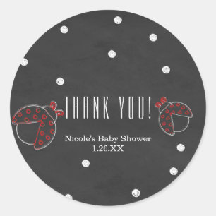 Marienkäfer-Schultafel-Punkte-Kreide-Gunst-Sticker Runder Aufkleber