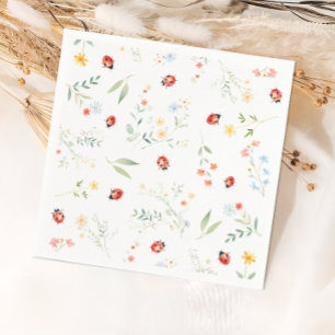 Marienkäfer Sommergarten Baby Shower Papier Servie Serviette