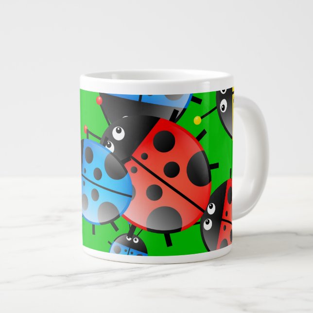 Marienkäfer-Tapete Jumbo-Tasse (Vorderseite Rechts)