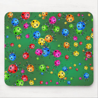 Marienkäfer-Tapete Mousepad