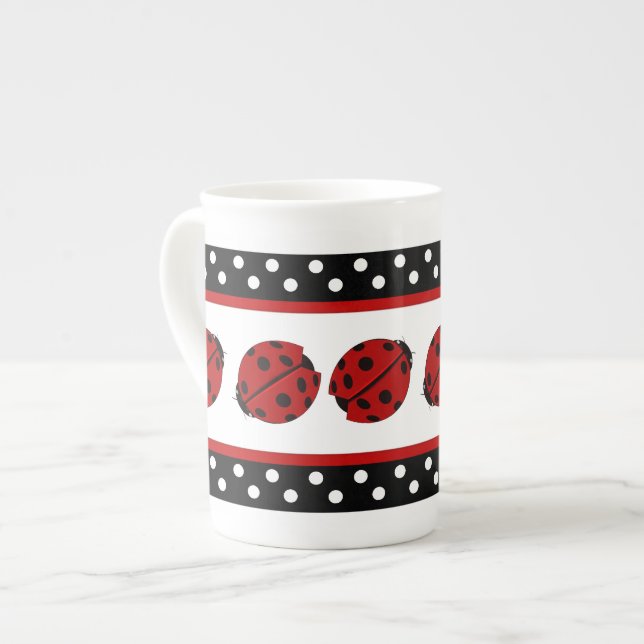 Marienkäfer-Tasse Prozellantasse (Vorderseite Links)