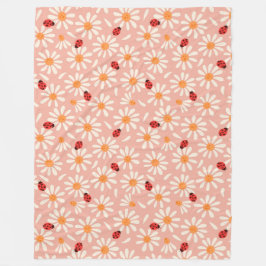 Marienkäfer und Gänseblümchen Fleece-Decke Fleecedecke