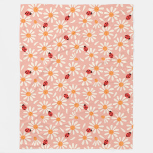 Marienkäfer und Gänseblümchen Fleece-Decke Fleecedecke