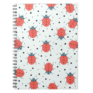 Marienkäfer und Punkte Muster Notizbuch Journal Notizblock