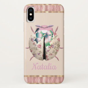 Marienkäfer Veilchen und Rosen süße florale rosa G Case-Mate iPhone Hülle