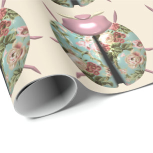 Marienkäfer viktorianisches floral rosafarben süß geschenkpapier