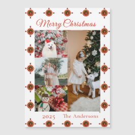 Marienkäfer-Weihnachts-Fotocollage Magnetkarte