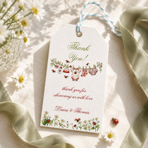 Marienkäfer Wildblumen Mädchen Baby Shower Danke Geschenkanhänger