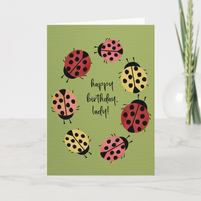 Marienkäfer zum Geburtstag Karte (Vorderseite)
