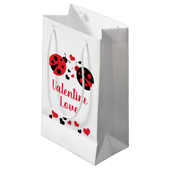 Marienkäfervalentine-Liebe-Geschenk-Tasche Kleine Geschenktüte (Vorderseite Schrägansicht)