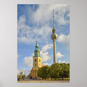 Marienkirche, Berlin, Deutschland, Fernsehturm Poster