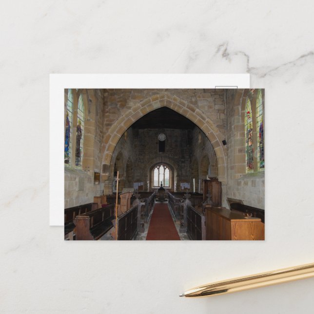 Marienkirche, Leake North Yorkshire Heritage Postkarte (Vorderseite/Rückseite Beispiel)