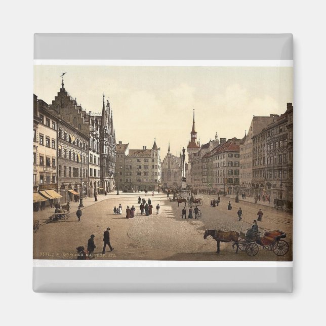 Marienplatz, München, Bayern, Deutschland prachtvo Magnet (Vorne)
