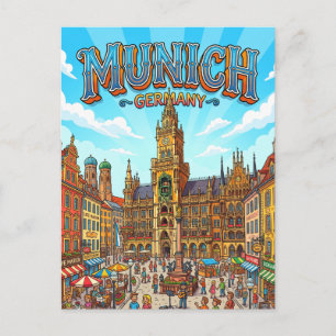 Marienplatz München Deutschland Postkarte