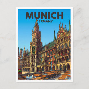 Marienplatz und Neues Rathaus München Deutschland Postkarte