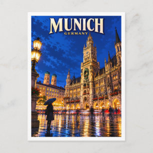 Marienplatz und Neues Rathaus München Deutschland Postkarte