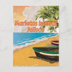 Marietas Islands, Jalisco Vintage Reiseplakat Postkarte