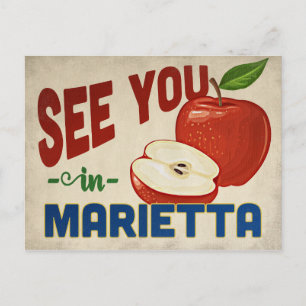 Marietta Georgia Apple - Vintage Travel Postkarte