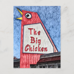 Marietta Georgia Big Chicken Restaurant Malerei Postkarte